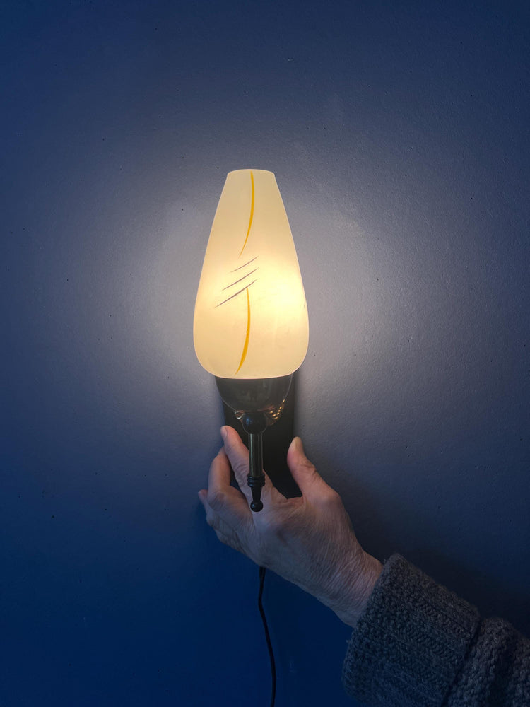 Vintage Mid Century Glass Wall Sconce