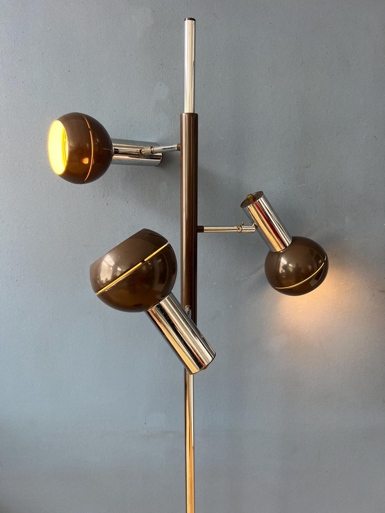 Brown Wilko Triple Eyeball Space Age Floor Lamp