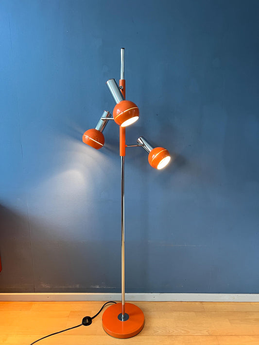 Vintage Orange Wilko Eyeball Space Age Floor Lamp
