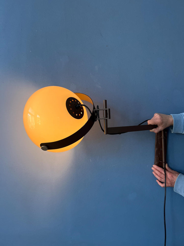 Vintage Swing Arm Dijkstra Space Age Mushroom Wall Lamp