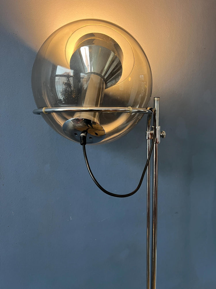 Vintage Mid Century GEPO Clear Glass 'Globe' Eyeball Space Age Floor Lamp