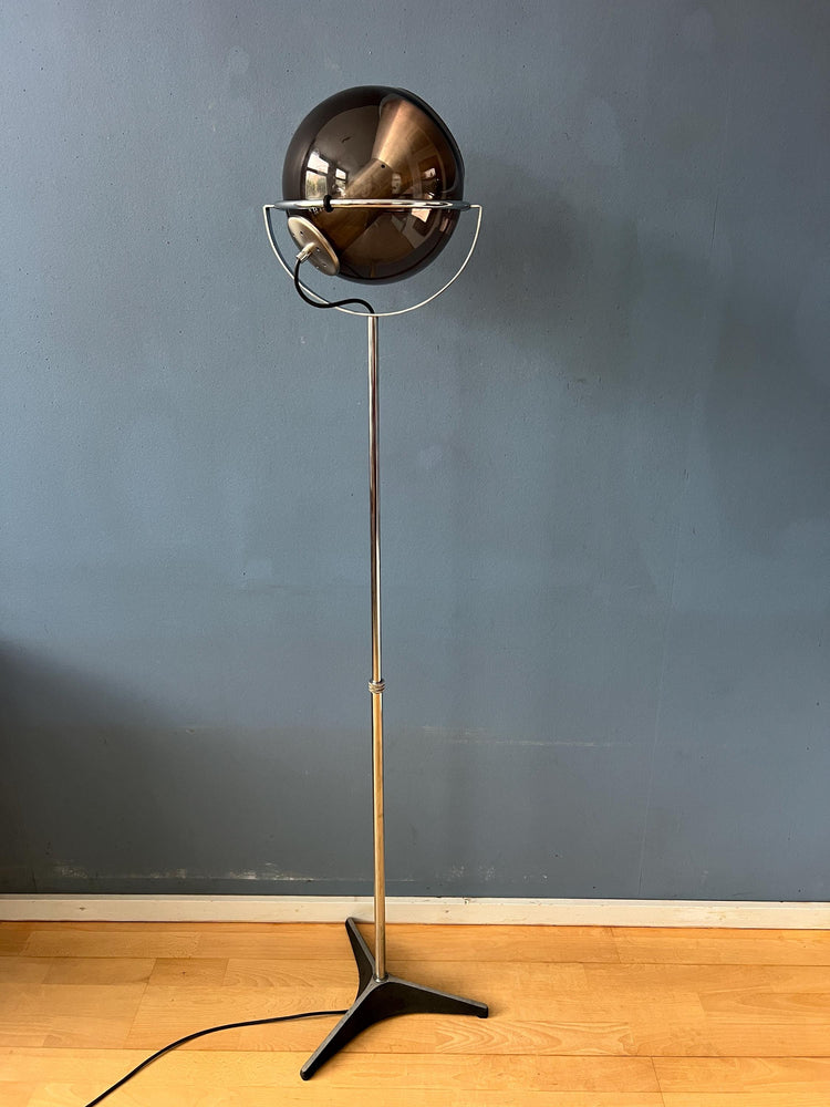 Vintage Raak Space Age Globe Eyeball Floor Lamp by Frank Ligtelijn