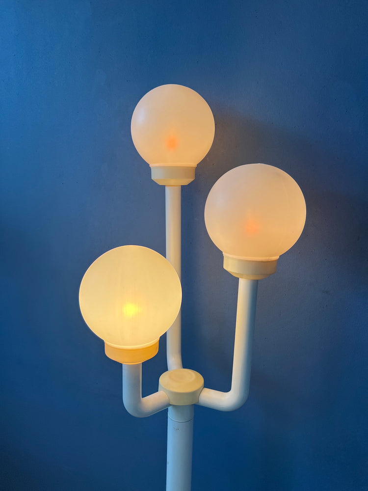 White Acrylic Space Age Floor Lamp
