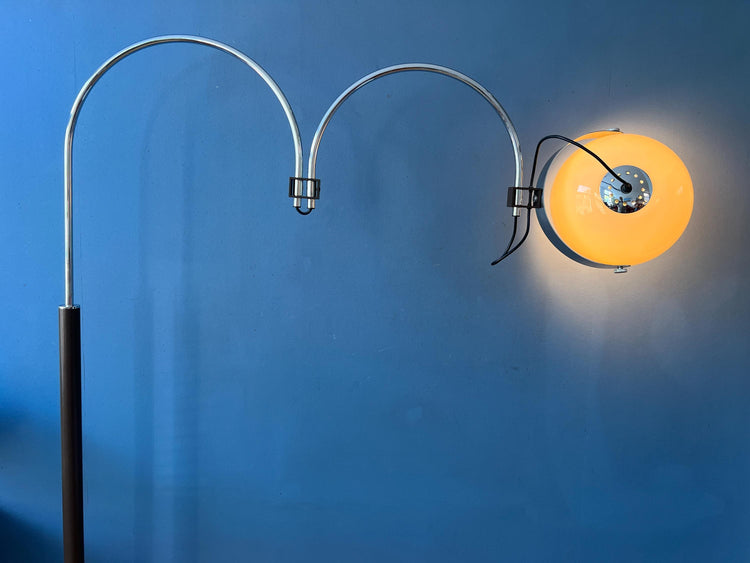 Space Age Dijkstra Double Arc Floor Lamp with Plexiglass Mushroom Shade