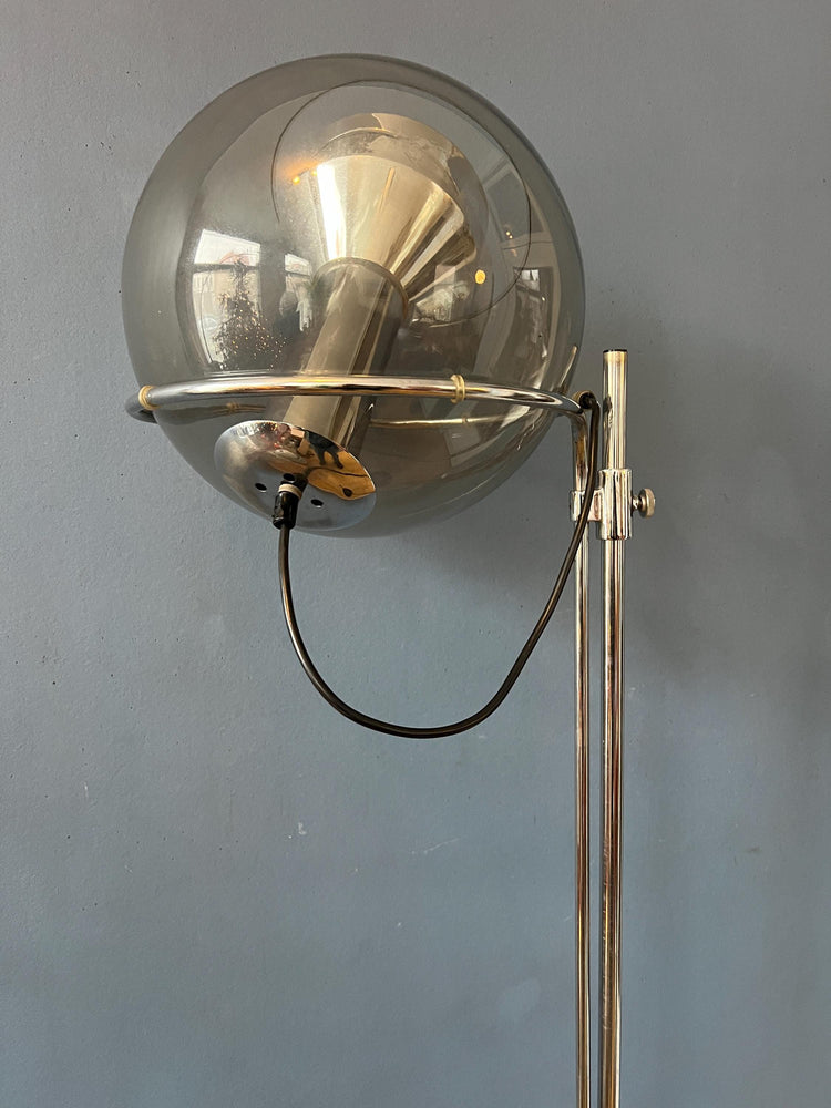Vintage Mid Century GEPO Clear Glass 'Globe' Eyeball Space Age Floor Lamp