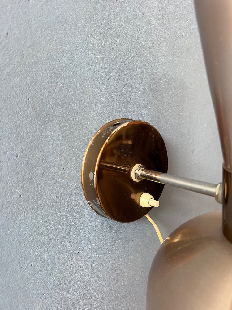 Vintage Red Herda Diabolo Wall Lamp | Copper Space Age Lamp