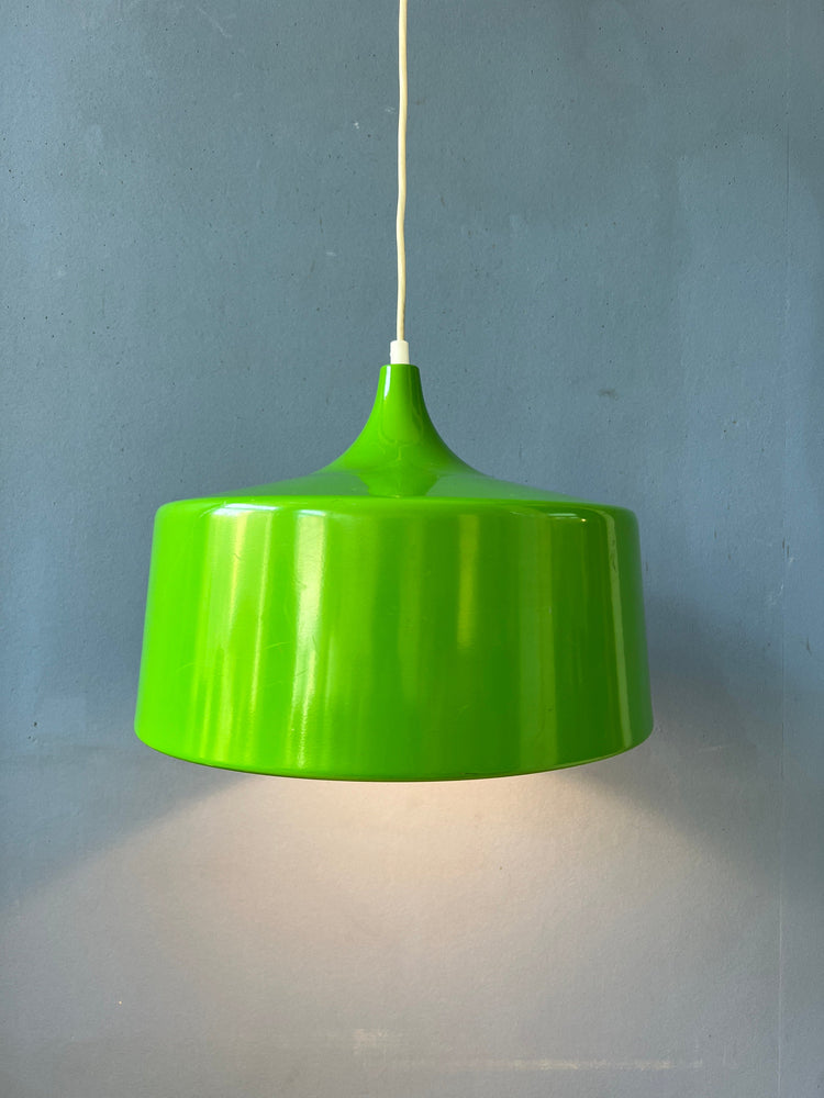 Green Pendant Lamp - Vintage Space Age Hanging Lamp - Mid Century Light Fixture