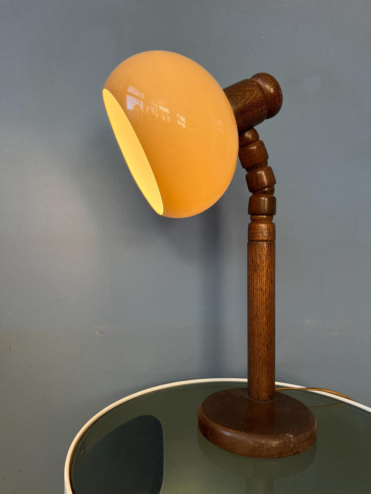 Vintage Steinhauer Wooden Mushroom Table Lamp