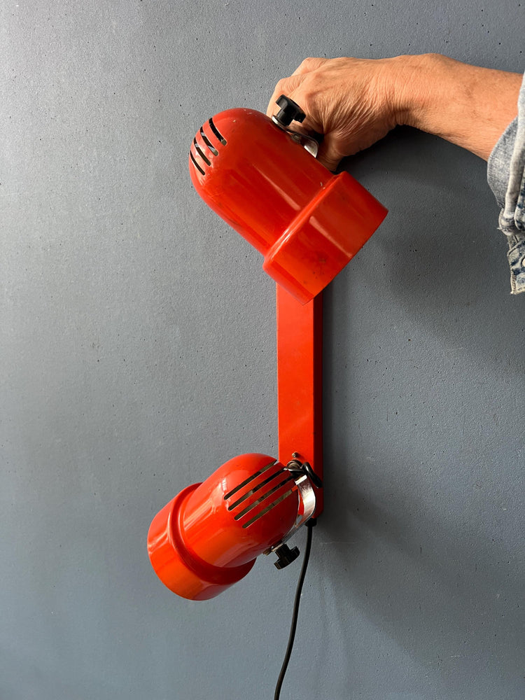Vintage Metal Red Space Age Wall Sconce