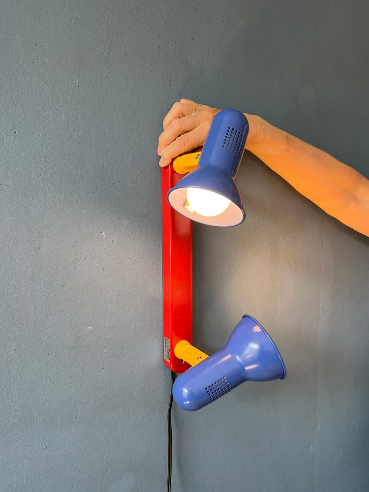 Space Age Ikea Memphis Style Wall Lamp - Blue, Red, Yellow Sconce