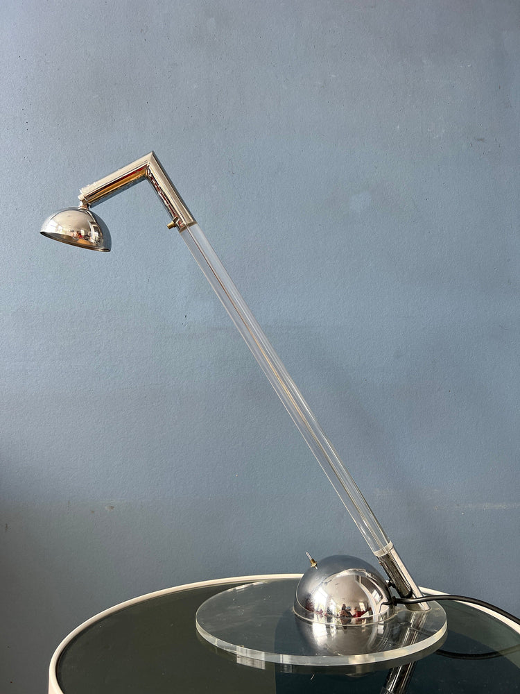 Postmodern 80s Translucent Plexiglass Table Lamp
