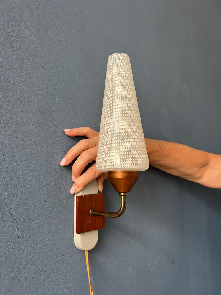 Vintage Mid Century Glass Wall Sconce