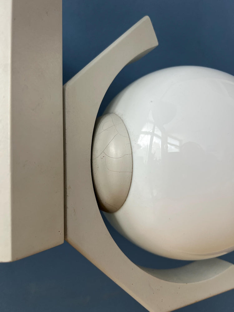 Mid Century Gray Bony Design Pendant Lamp with Opaline Glass Shades