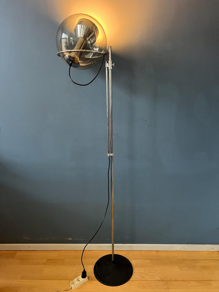 Vintage Mid Century GEPO Clear Glass 'Globe' Eyeball Space Age Floor Lamp