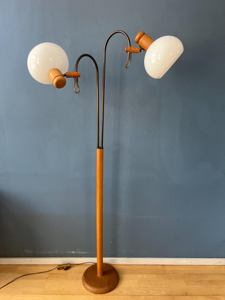 Vintage Steinhauer Wooden Mushroom Floor Lamp