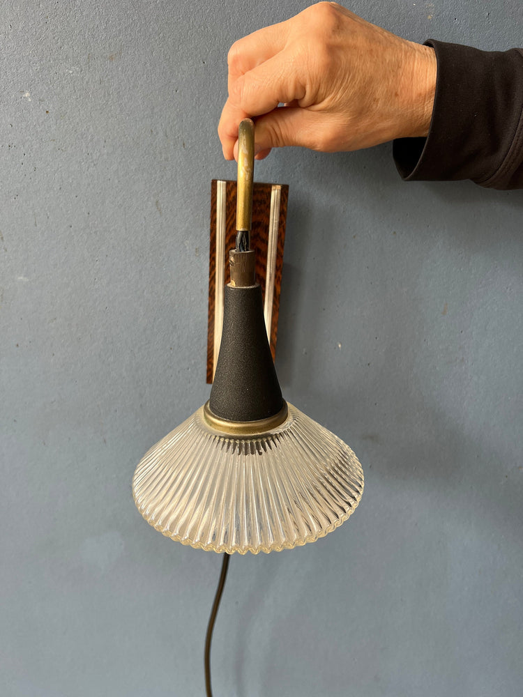 Small Mid Century Rod Glass Hanging Wall Lamp