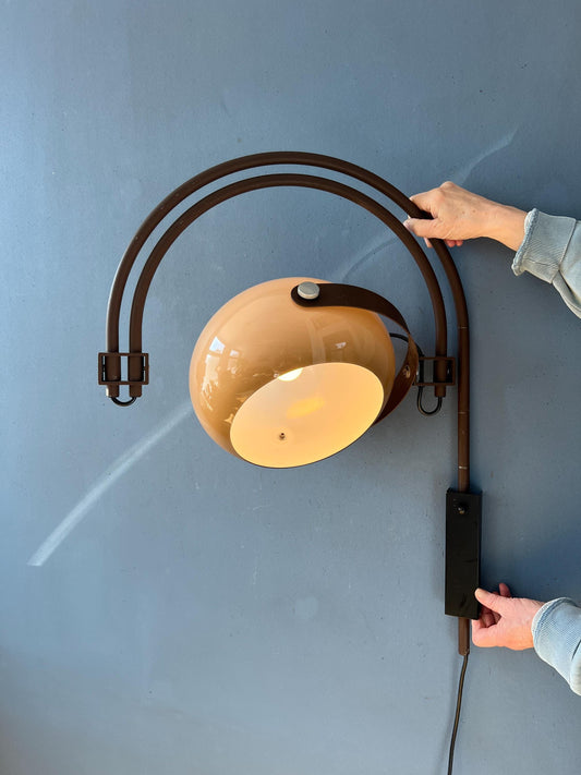 Mid Century Dijkstra Space Age Double Arc Wall Lamp