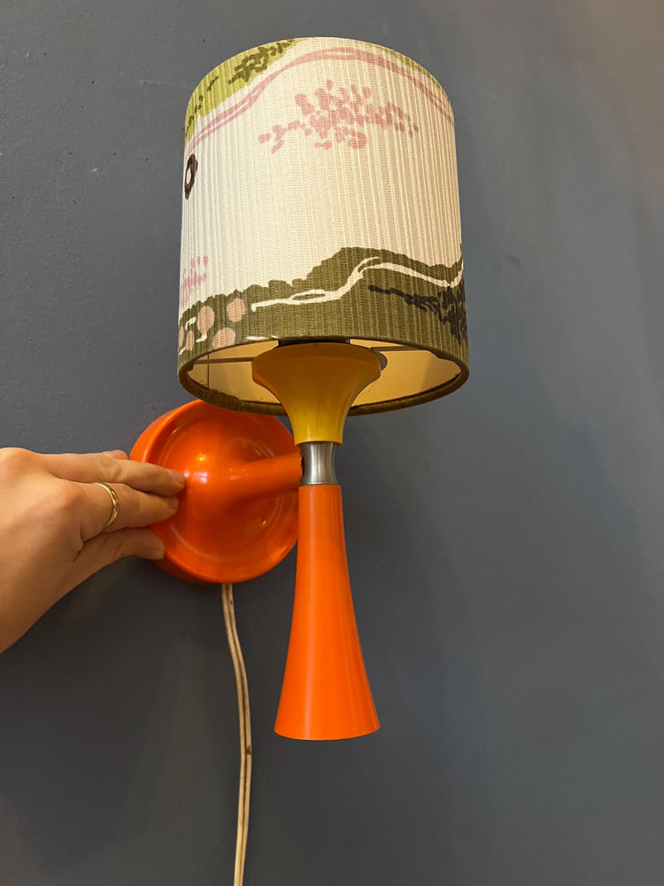 Orange Mid Century Space Age Textile Sconce Wall Lamp