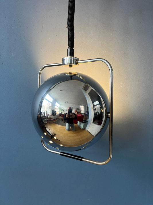 Chrome Mid Century GEPO Eyeball Pendant Lamp