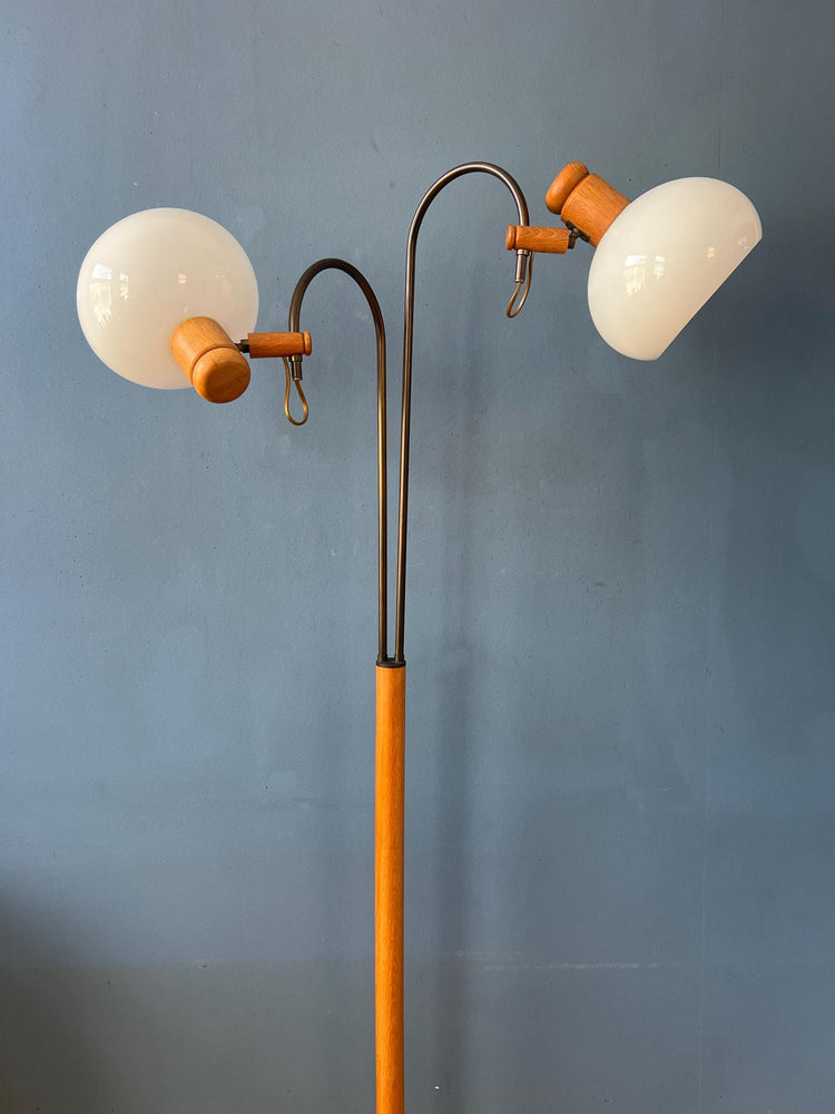 Vintage Steinhauer Wooden Mushroom Floor Lamp