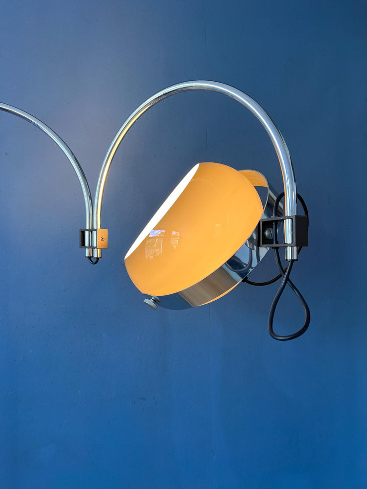 Space Age Dijkstra Double Arc Floor Lamp with Plexiglass Mushroom Shade