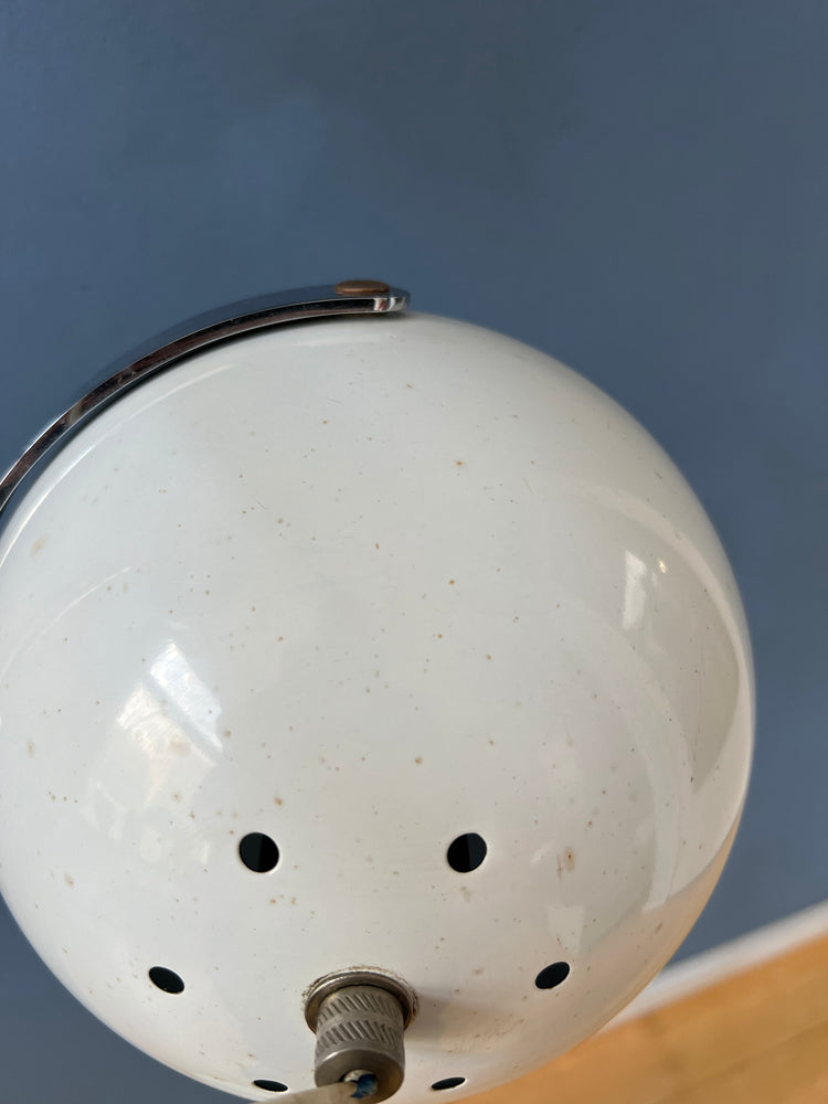 White Mid Century Space Age Eyeball Floor Lamp