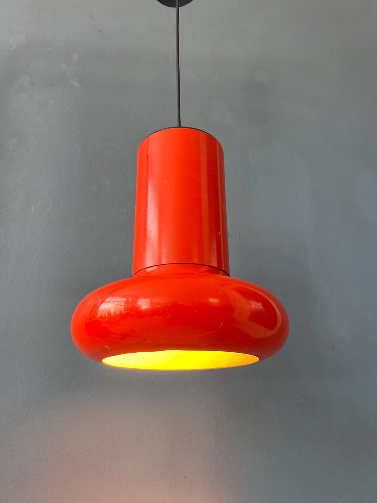 Vintage Red Space Age Cone Pendant Lamp