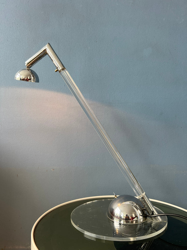 Postmodern 80s Translucent Plexiglass Table Lamp