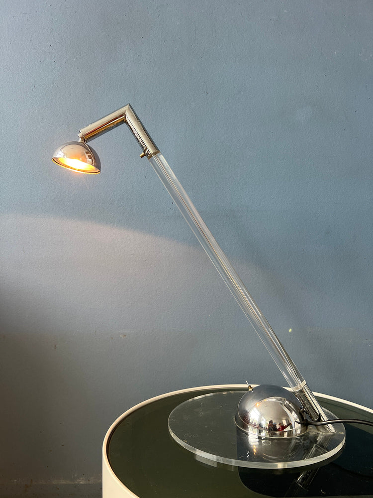 Postmodern 80s Translucent Plexiglass Table Lamp