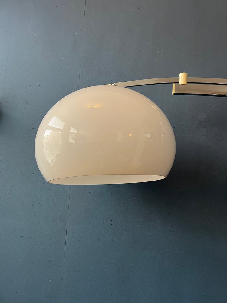 Mid Century Sölken Leuchten Arc Wall Lamp with Mushroom Shade