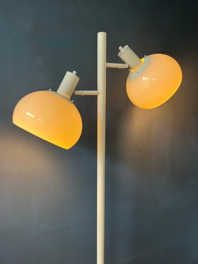 White Mid Century Space Age Mushroom Floor Lamp