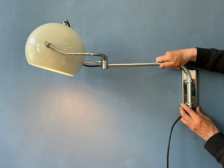 GEPO Eyeball Wall Lamp - Beige Space Age Light - Mid Century Sconce