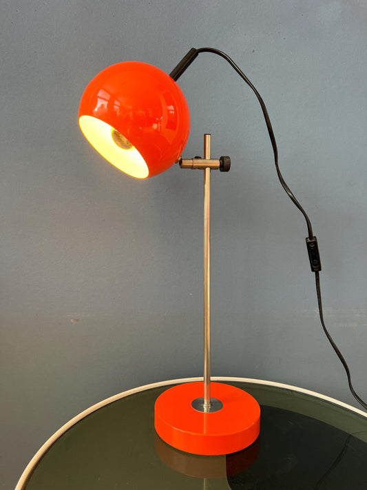 Mid Century Orange Eyeball Space Age Desk Lamp