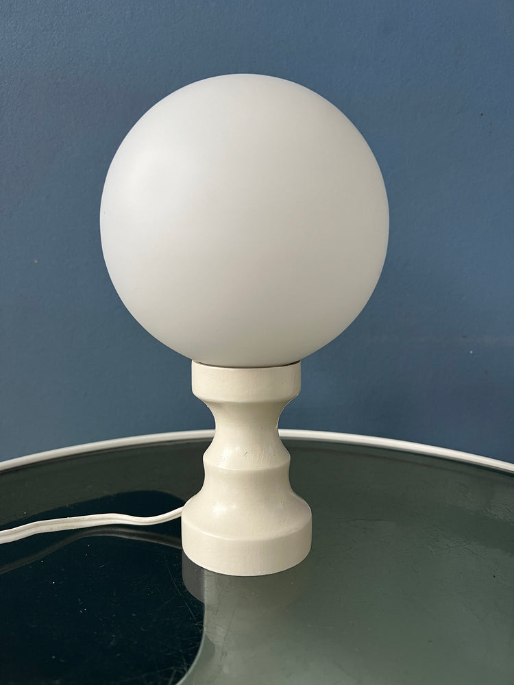 White Space Age Opaline Glass Table Lamp