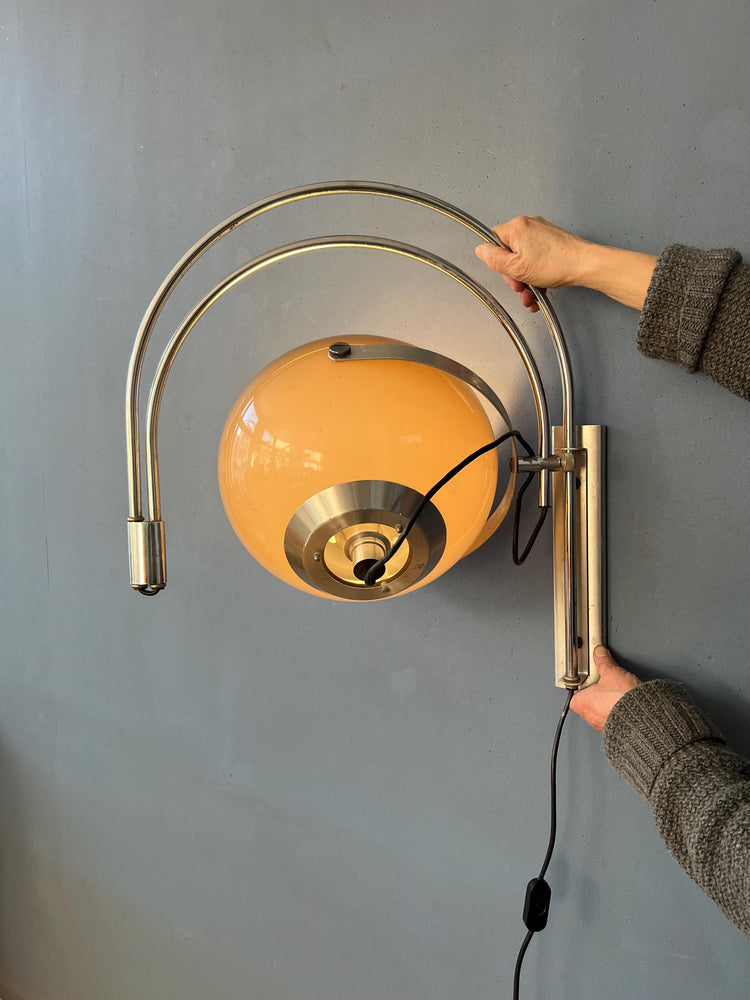 Vintage Space Age Hala Double Arc Mushroom Wall Lamp
