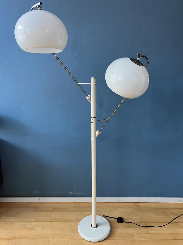 White Dijkstra Mushroom Swing Arm Space Age Floor Lamp
