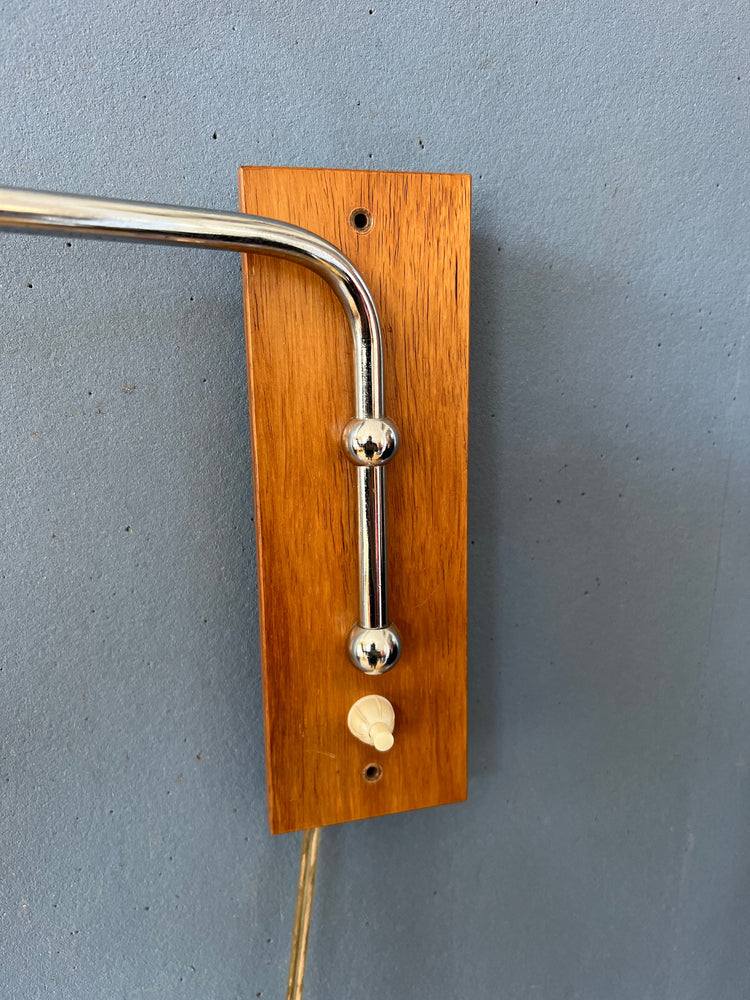 Swing Arm Wall Lamp - Mid Century Teak Wall Lamp - Vintage Sconce