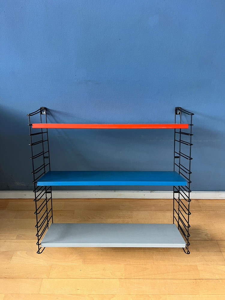Mid Century Tomado Modular Wall Unit - System - Shelves in Red, Blue and Gray