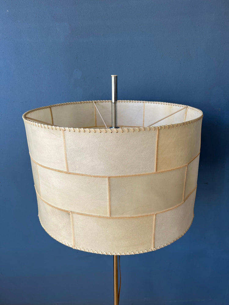 Mid Century Staff Leuchten Leather Floor Lamp