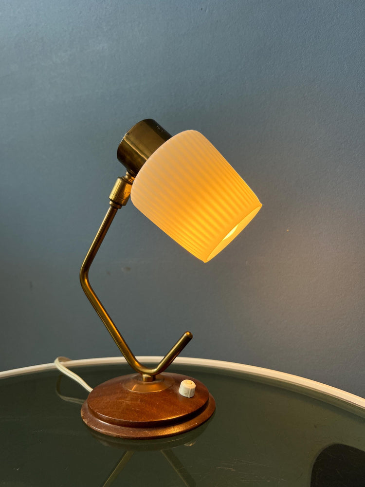 Mid Century Art Deco Style Opaline Glass Desk Lamp