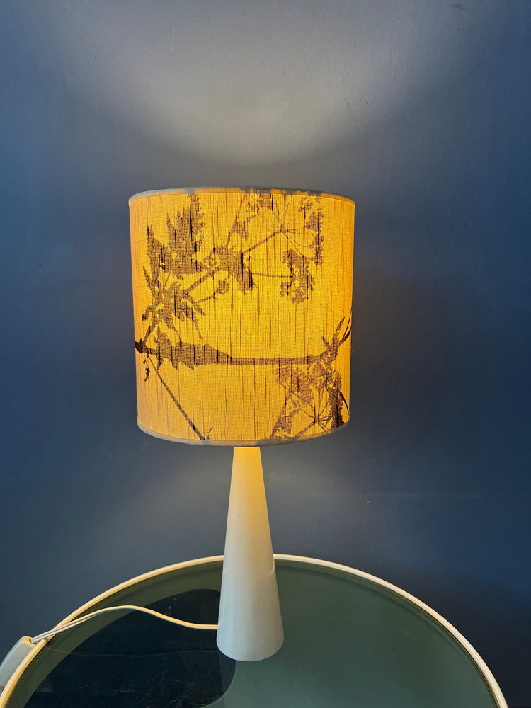 Elegant Mid Century Desk lamp With Beautifully Patterned Shade