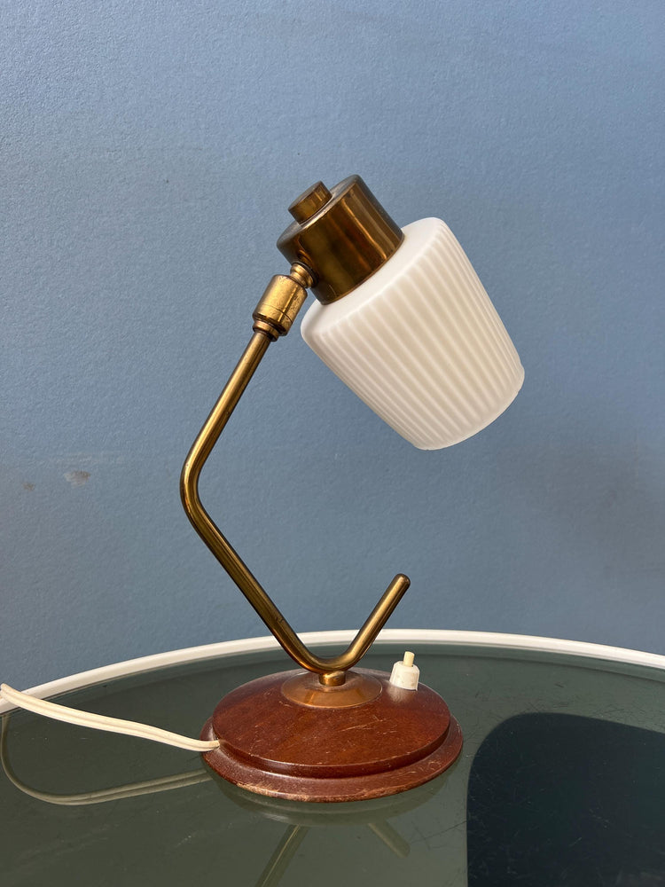 Mid Century Art Deco Style Opaline Glass Desk Lamp