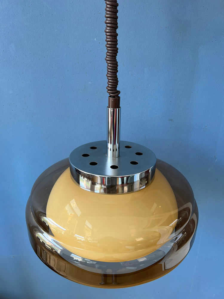 Herda Pendant Lamp - Space Age Pendant Light - Acrylic Glass Light Fixture - 70s Rise and Fall Lamp