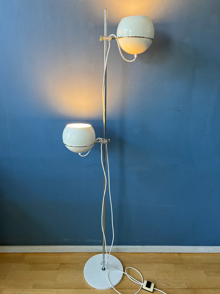 Mid Century GEPO Eyeball Floor Lamp - Beige Space Age 70s Standing Light