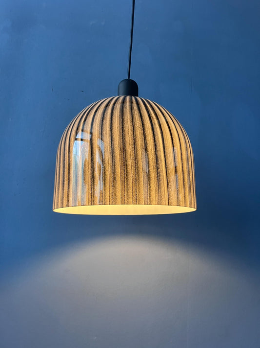 Mid Century Glass Hanging Lamp By Peill and Putzler