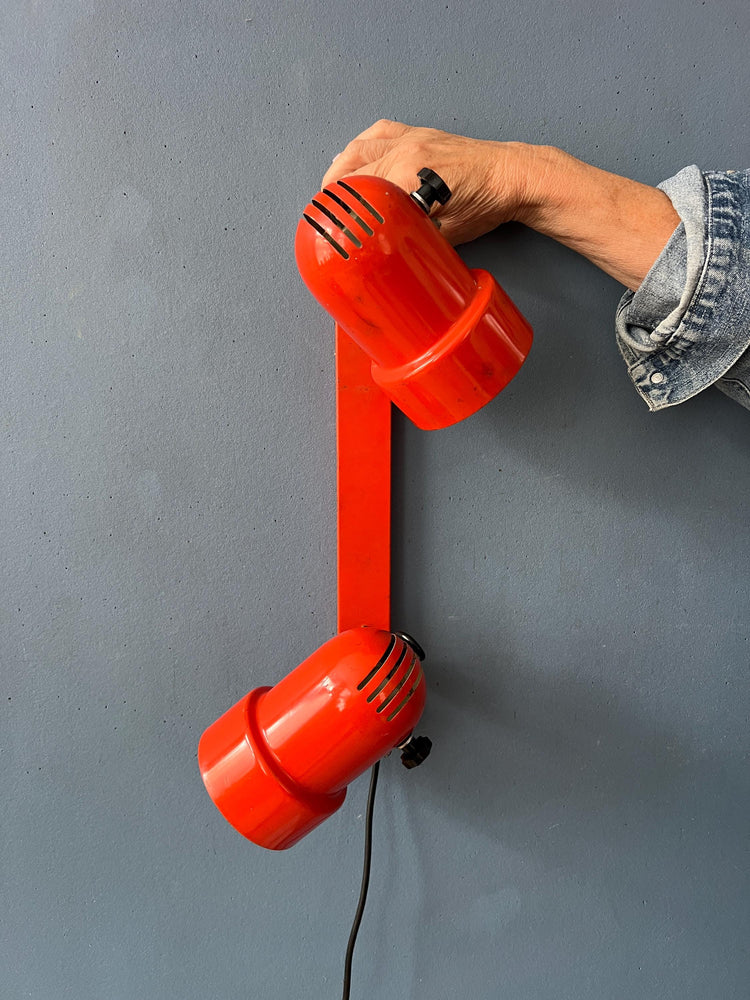 Vintage Metal Red Space Age Wall Sconce
