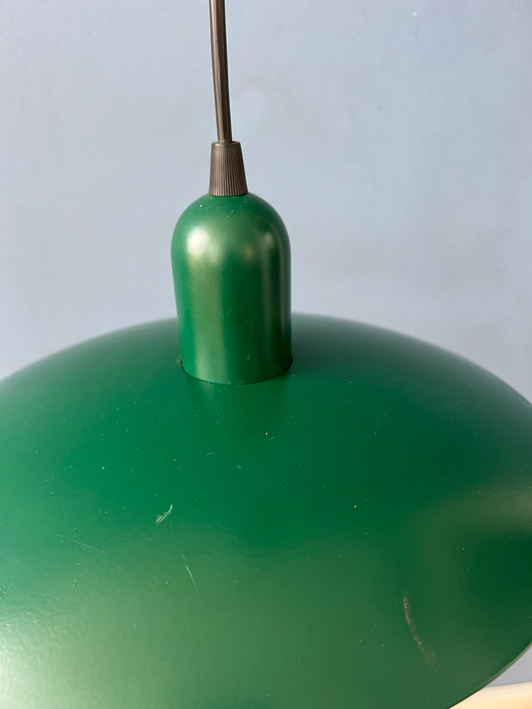 Dark Green Delicate Metal Saucer Pendant Lamp