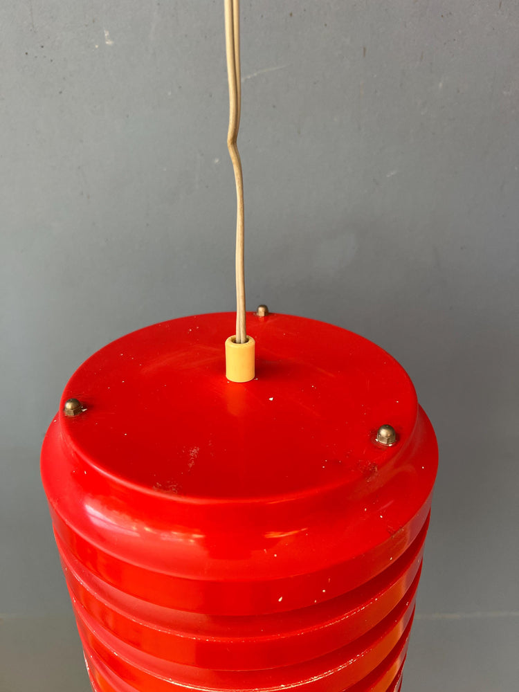 Vintage Red Danish Mid Century Pendant Lamp