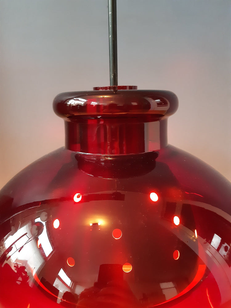 Vintage Doria Leuchten Glass-Made Space Age Pendant / Ceiling Lamp