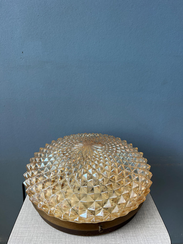 Mid Century Crystal Glass Flush Mount Ceiling Lamp
